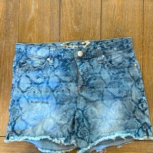 Blue Jean shorts with snake print seven brand